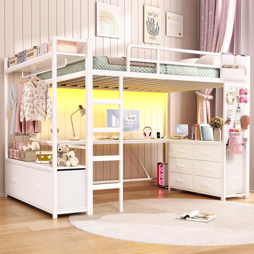 Twin loft bed with - loft,